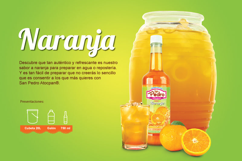 jarabe san pedro sabor naranja botella 750ml
