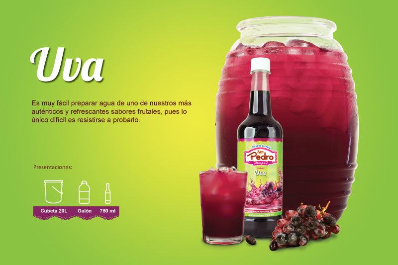 jarabe san pedro sabor uva botella 750ml