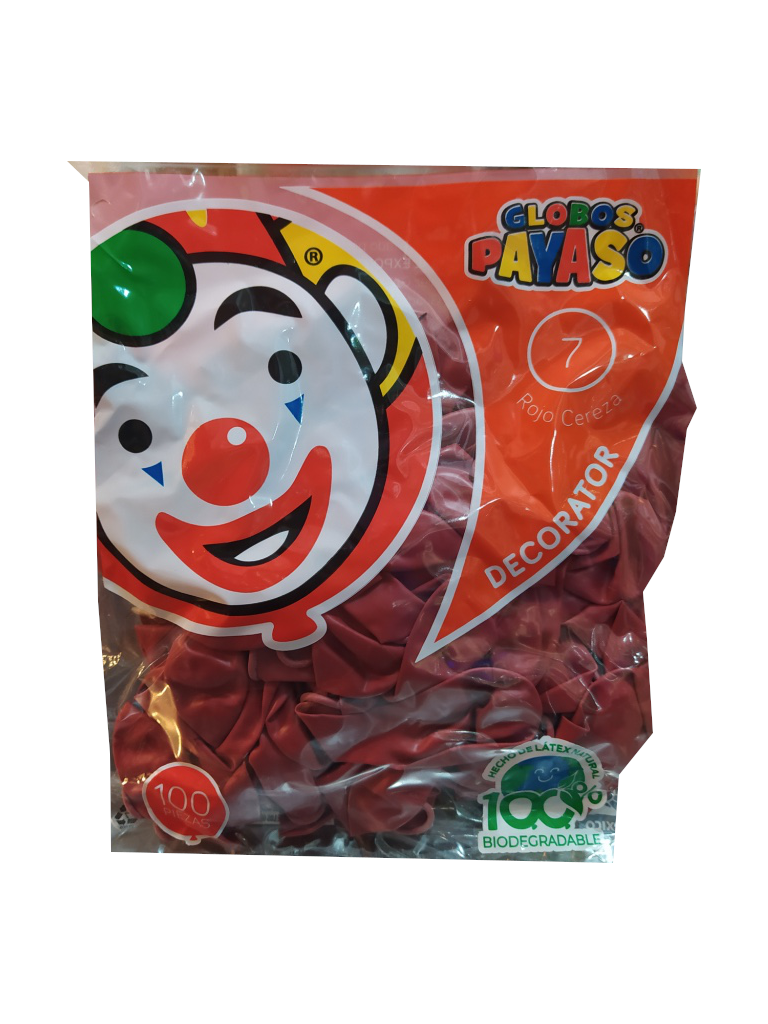 globo payaso #7 rojo cereza
