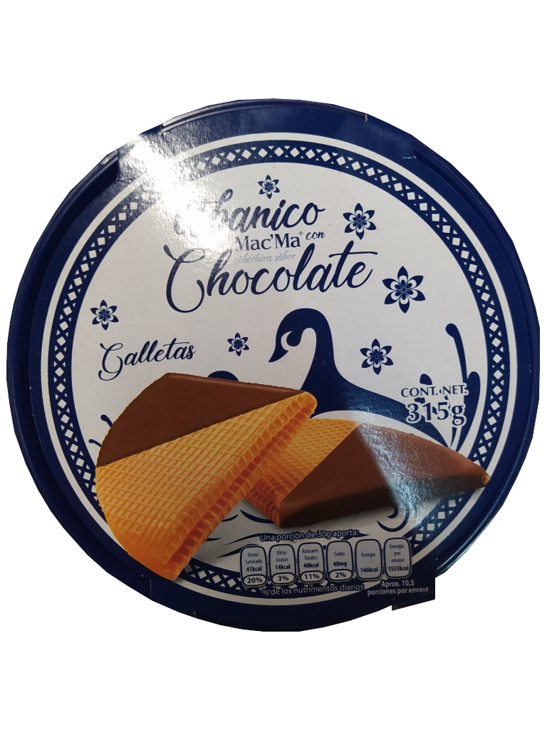 galleta macma abanico con chocolate lata 315gr