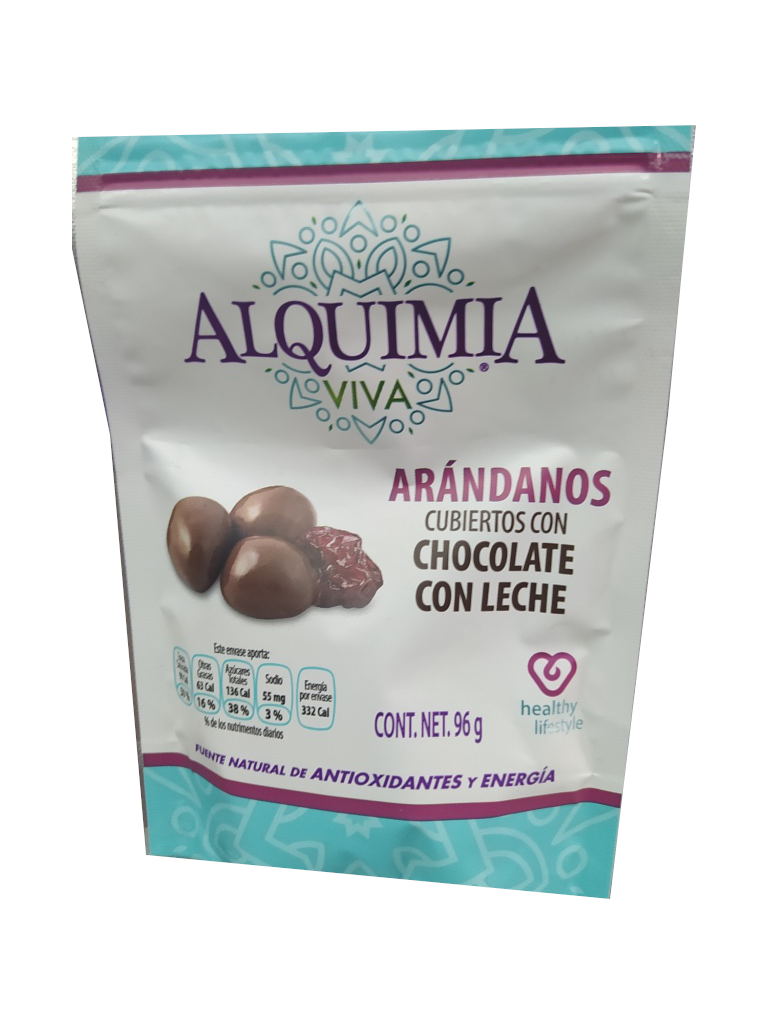 arandanos con chocolate con leche bolsa 96gr