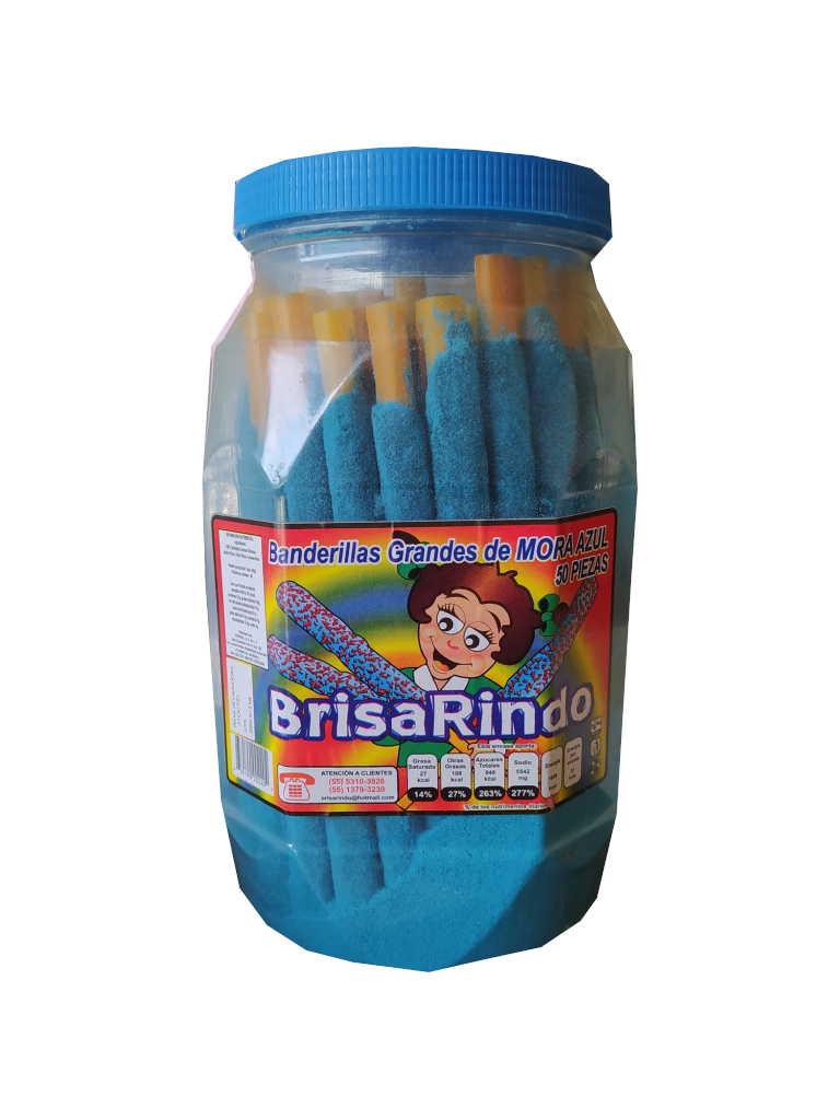 banderilla grande mora azul vitrolero