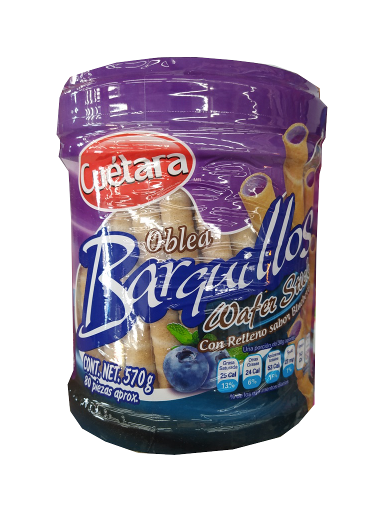 barquillos cuetara wafer stick sabor mora azul vitrolero