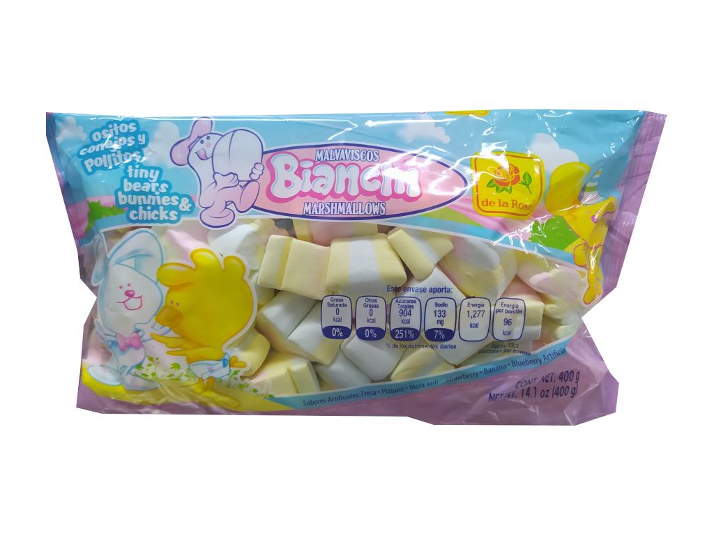 malvavisco bianchi ositos-conejos-pollitos bolsa 400gr