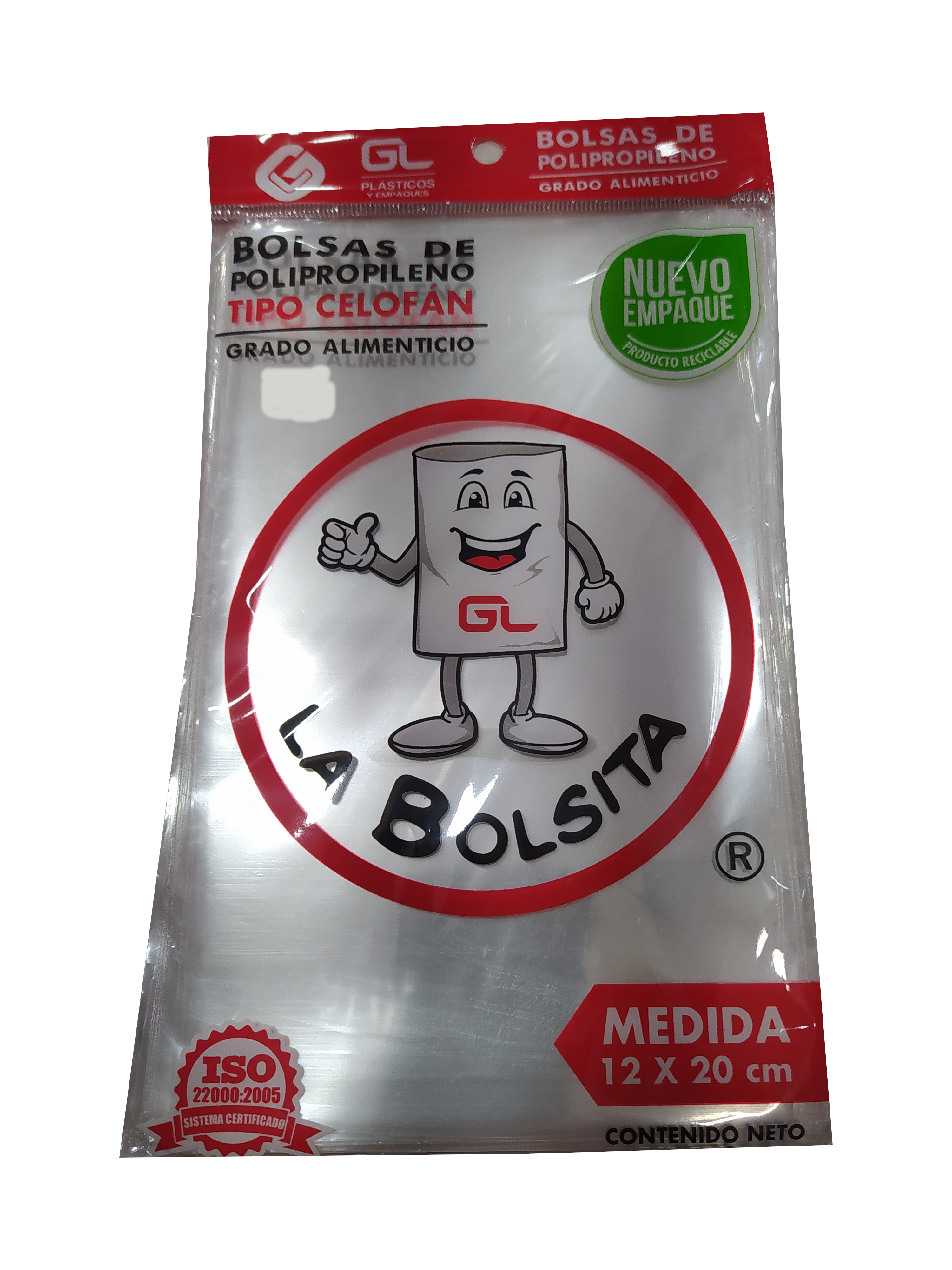 bolsa celofan 12x20cm paquete