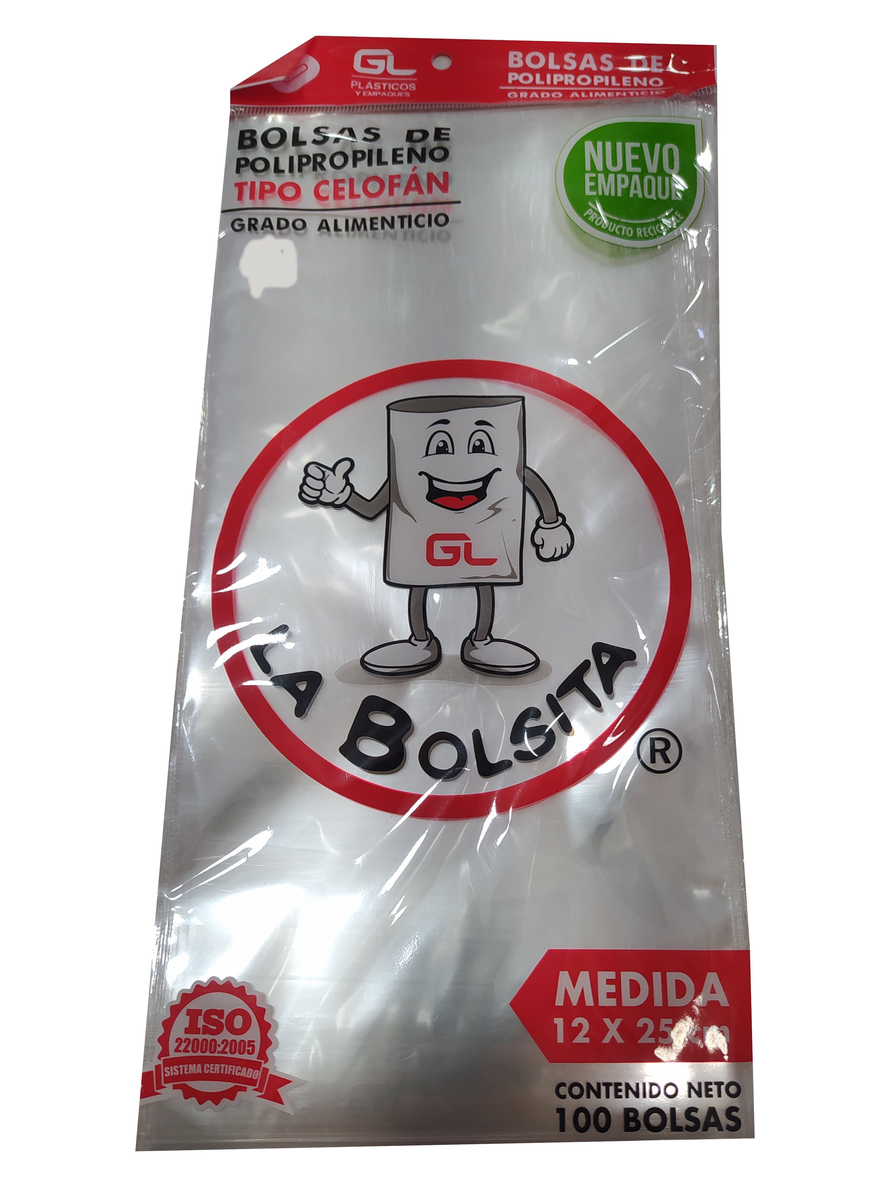 bolsa celofan 12x25cm paquete