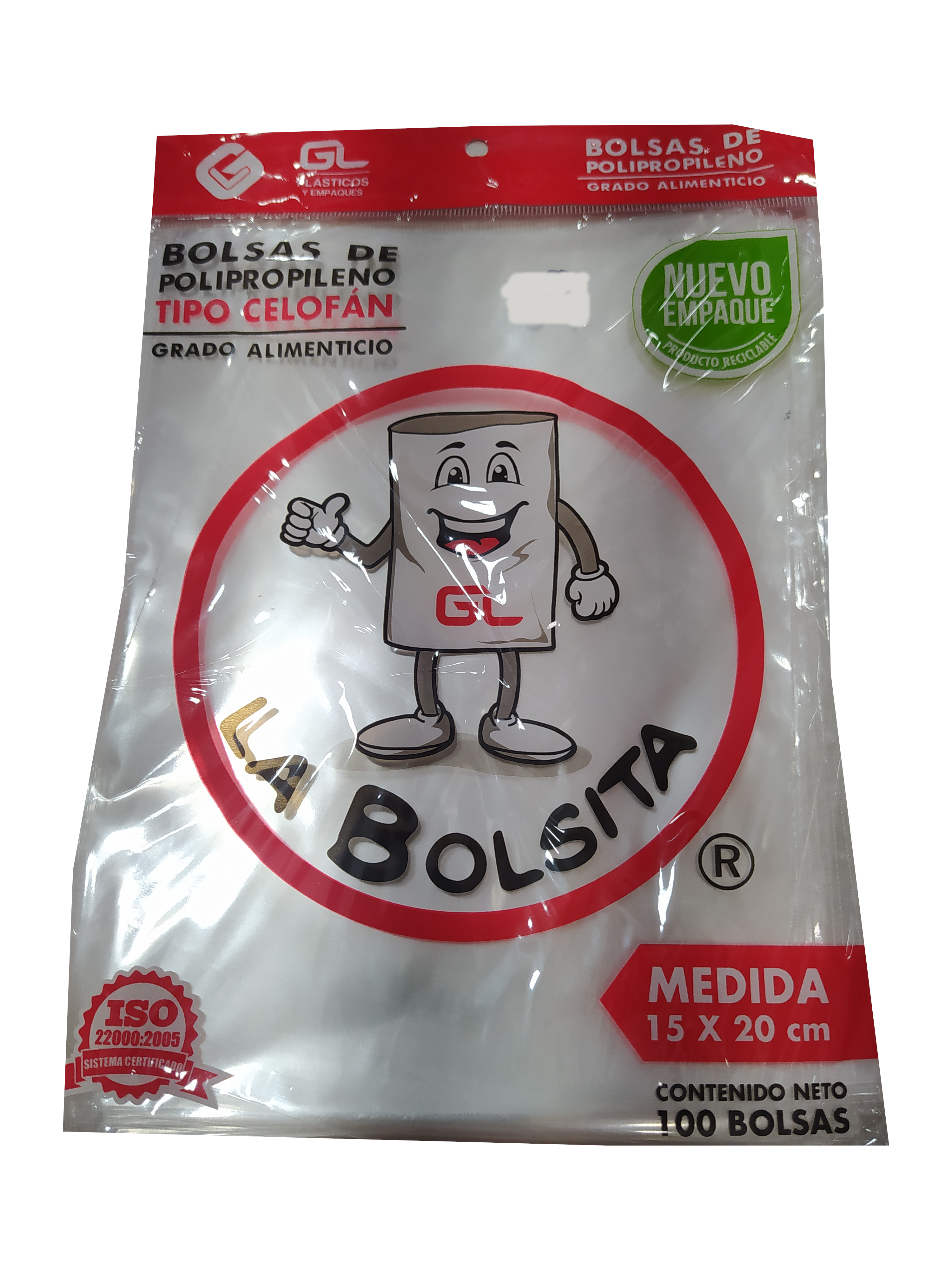 bolsa celofan 15x20cm paquete