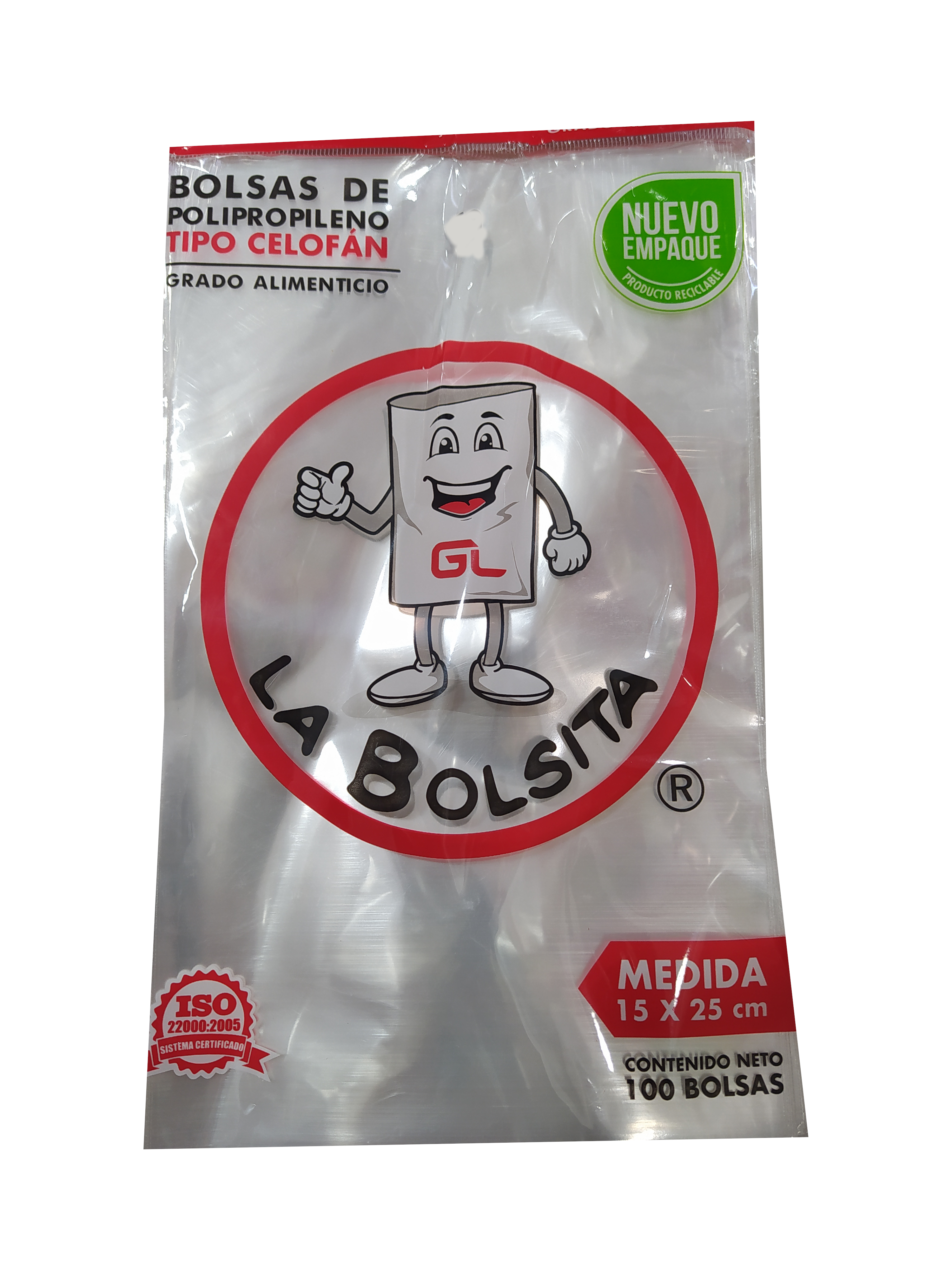 bolsa celofan 15x25cm paquete