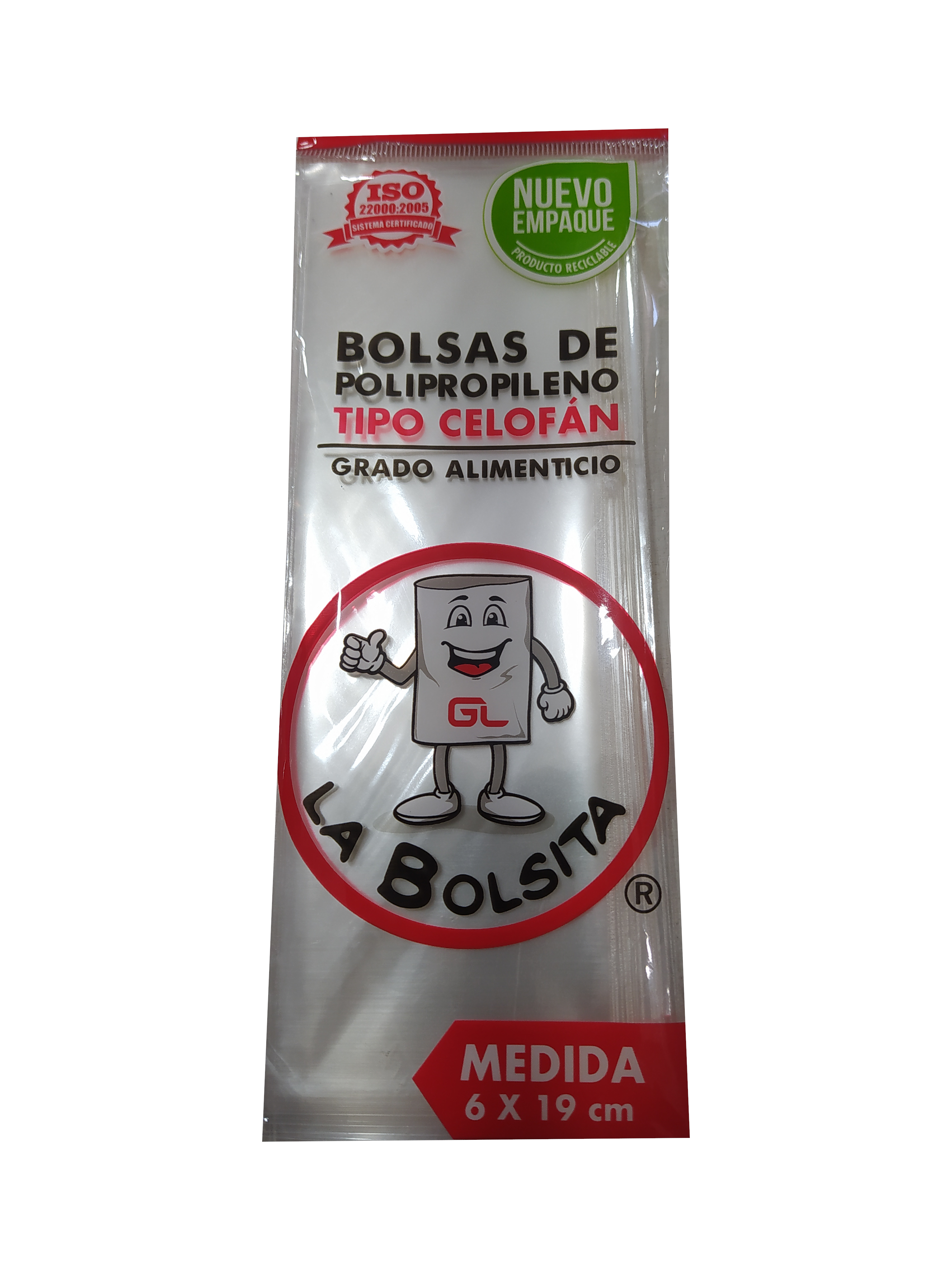 bolsa celofan 6x19cm paquete