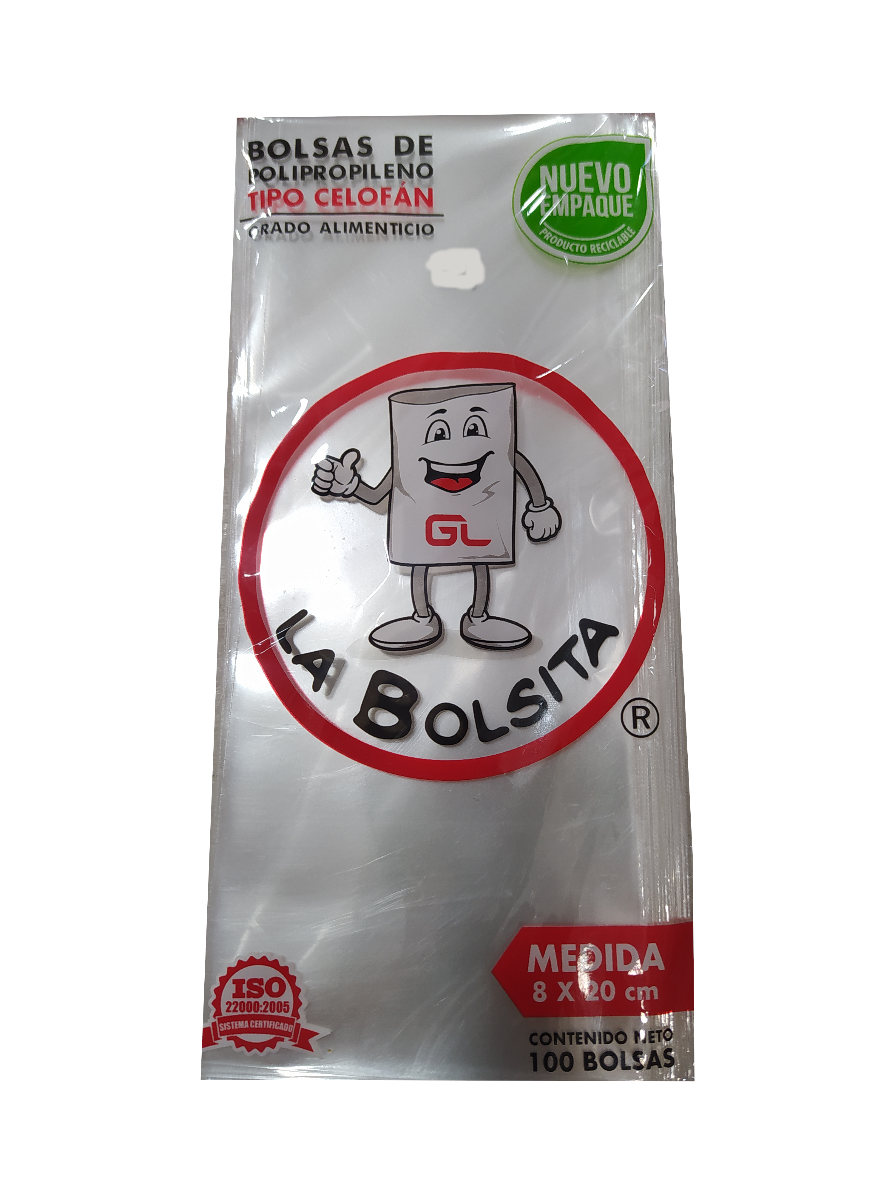 bolsa celofan 8x20cm paquete