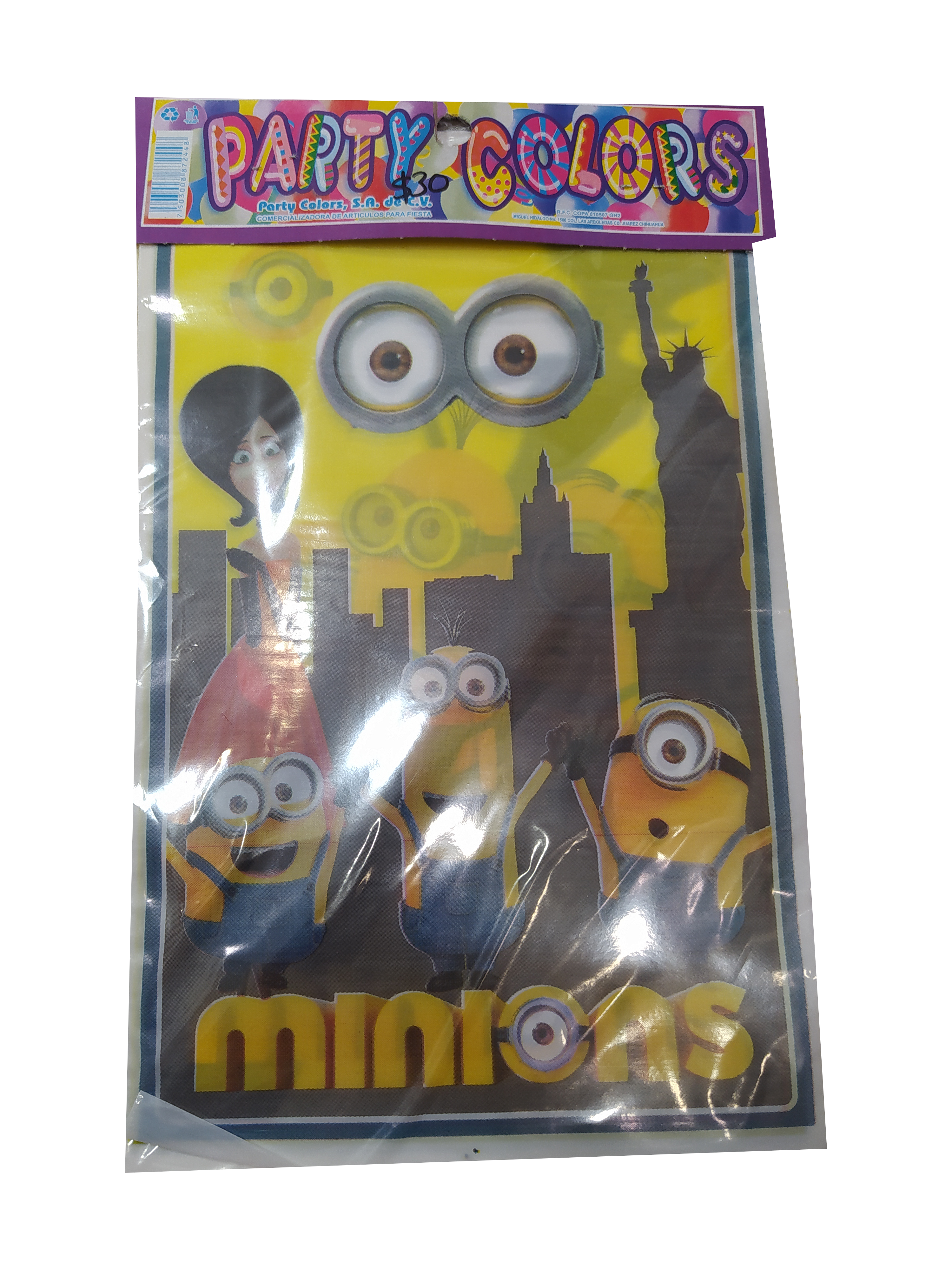 bolsa dulcera plastico figura minion paquete