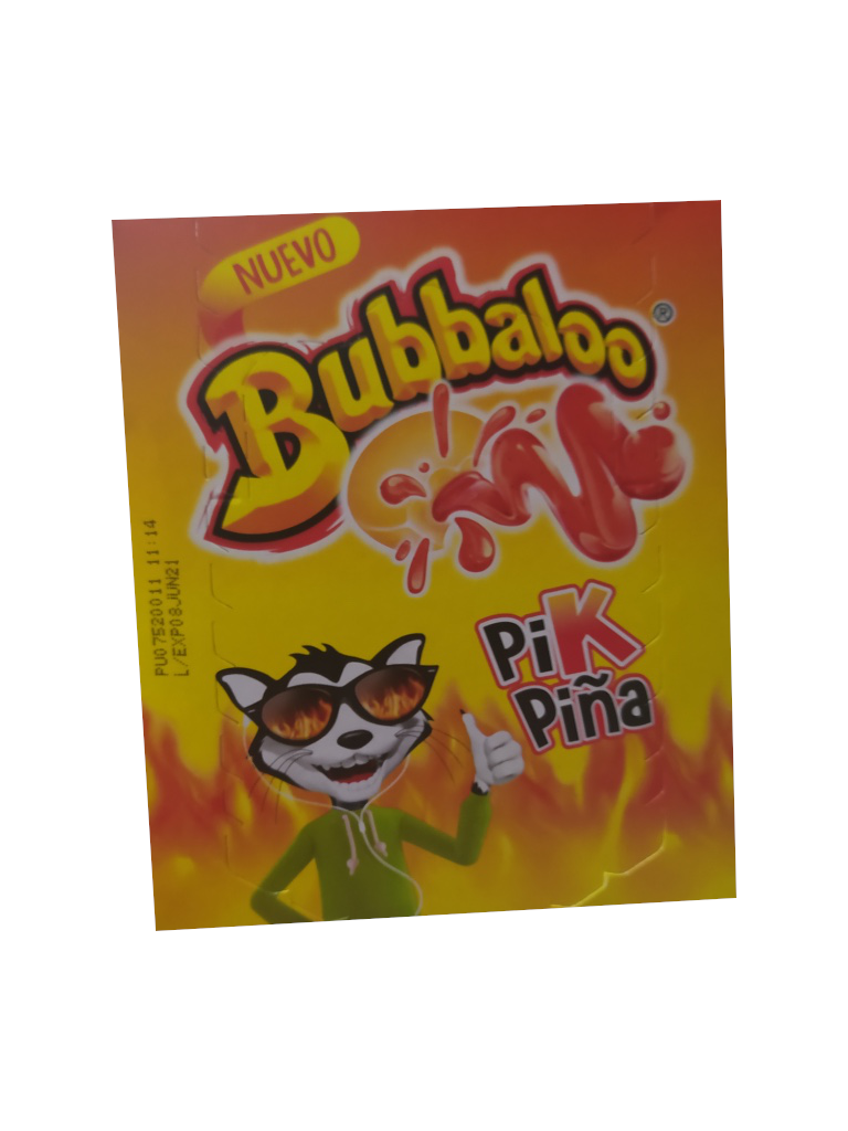 bubbaloo chicle pik piña paquete