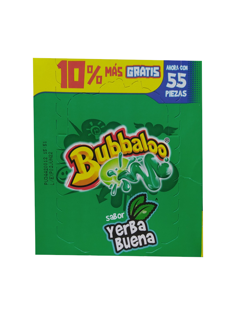bubbaloo chicle sabor yerbabuena paquete