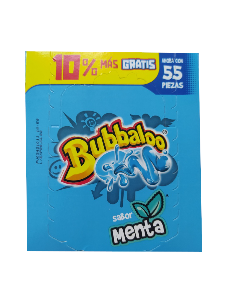 bubbaloo chicle sabor menta paquete
