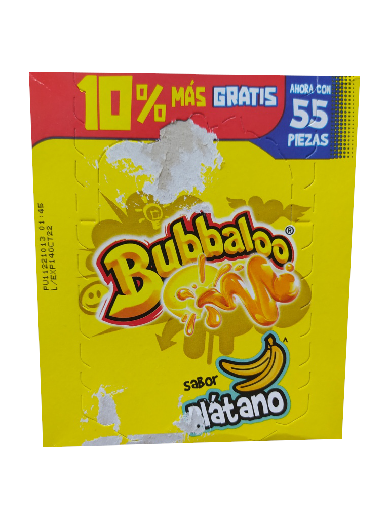 bubbaloo chicle sabor platano paquete
