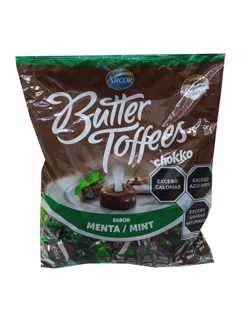 caramelo butter toffees sabor menta bolsa