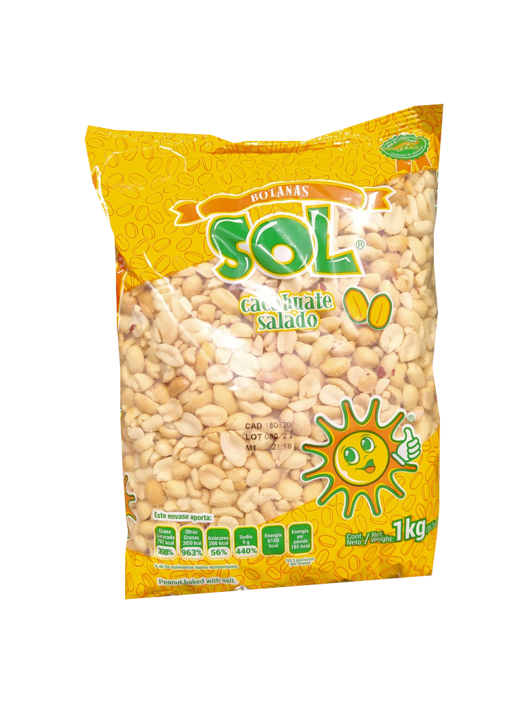 cacahuate salado el sol bolsa 1kg