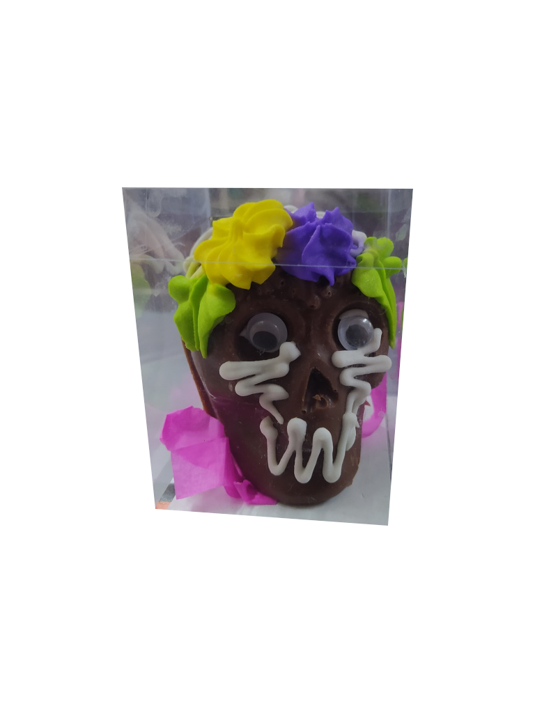 calavera chocolate #4 en estuche acetato 1pz