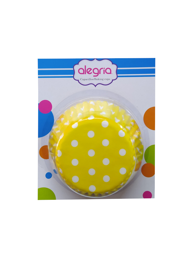 capacillos amarillos con lunares blancos paquete