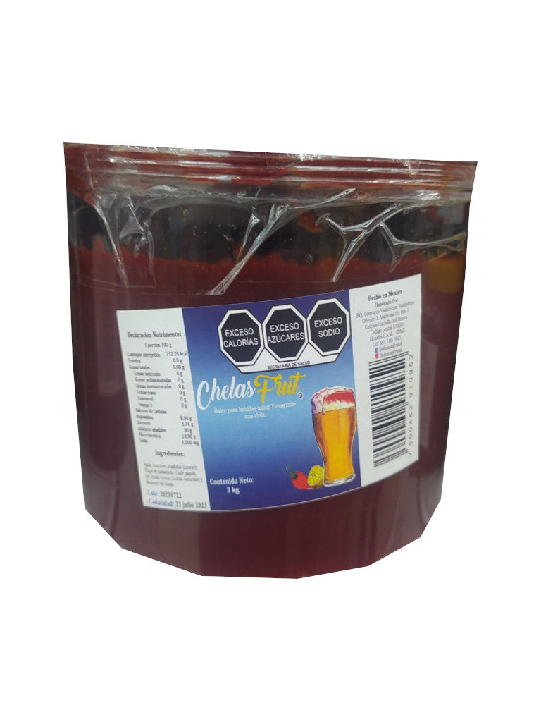 pulpa chelas frut sabor tamarindo con chile vaso 3kg