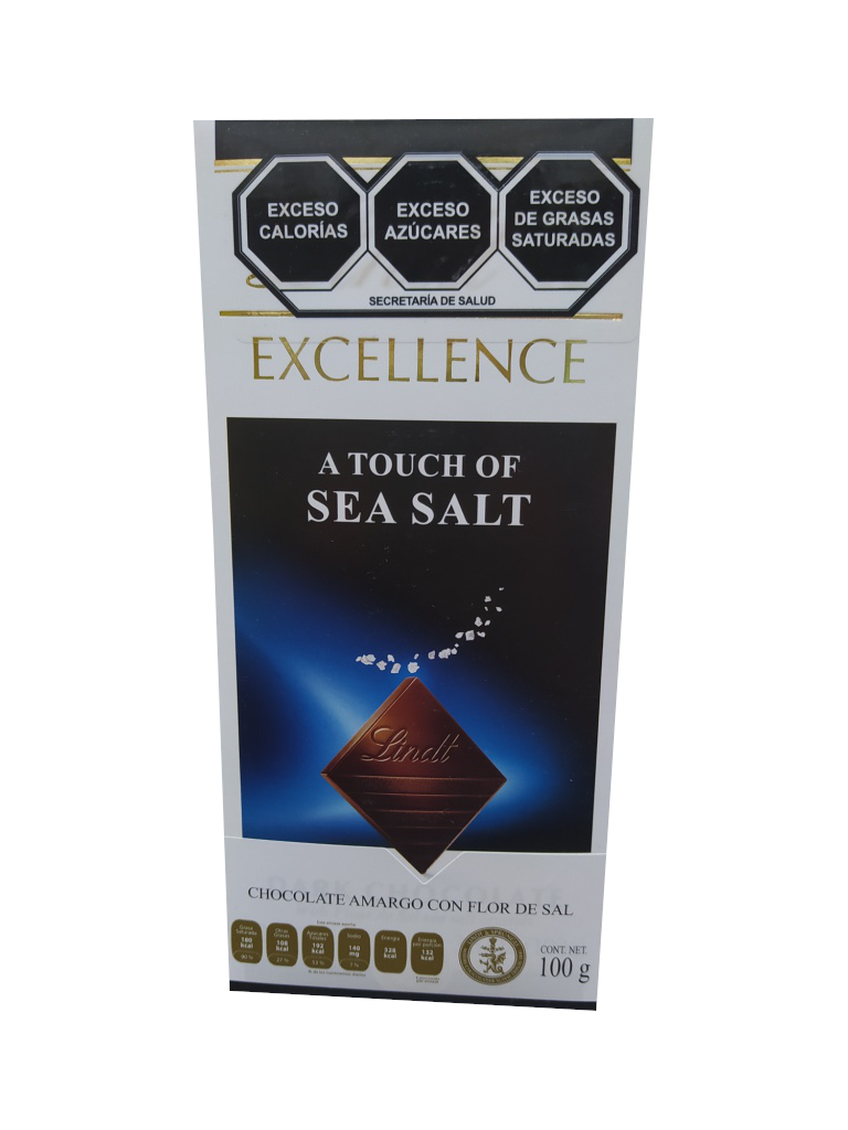 chocolate amargo con flor de sal lindt barra 100gr