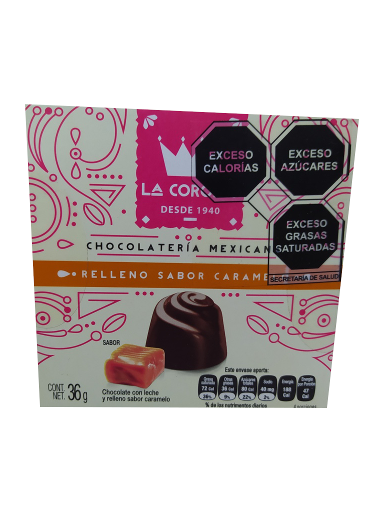 chocolate la corona relleno sabor caramelo