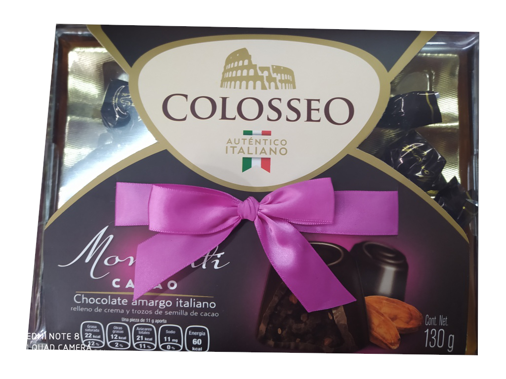 chocolate colosseo cacao paquete 130gr
