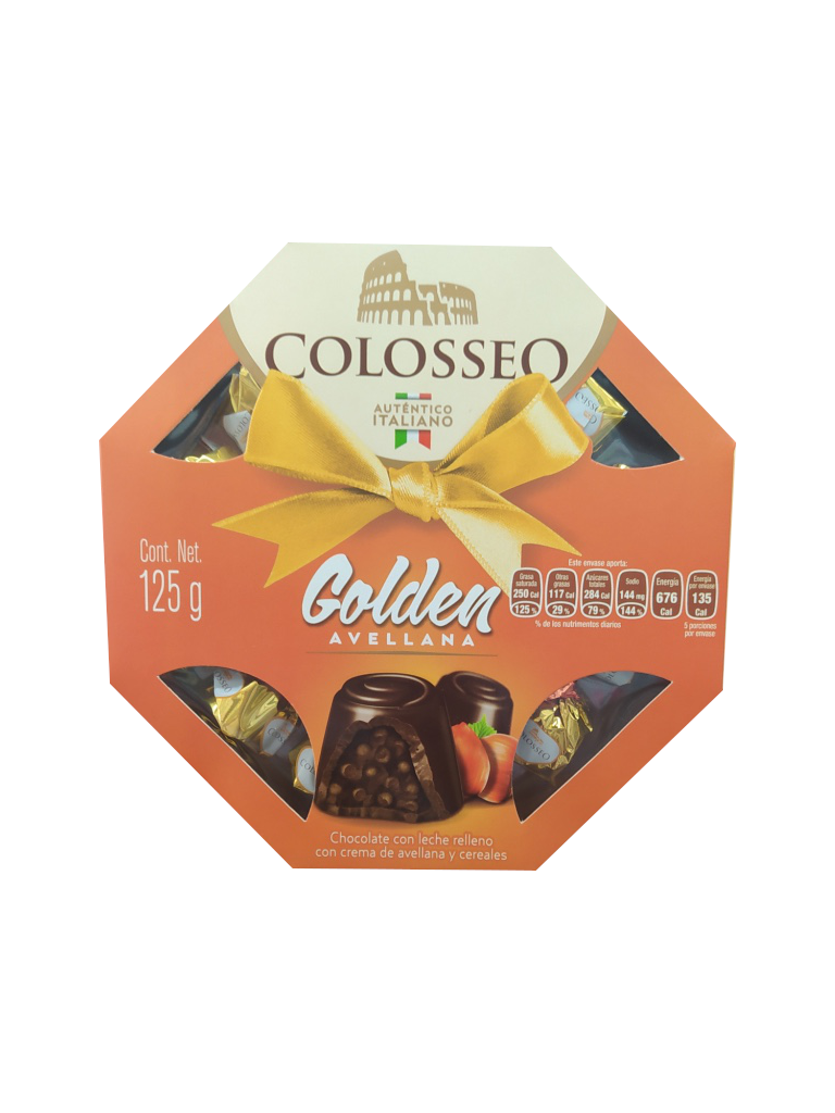 chocolate colosseus hezagon golden hazelnut 125gr