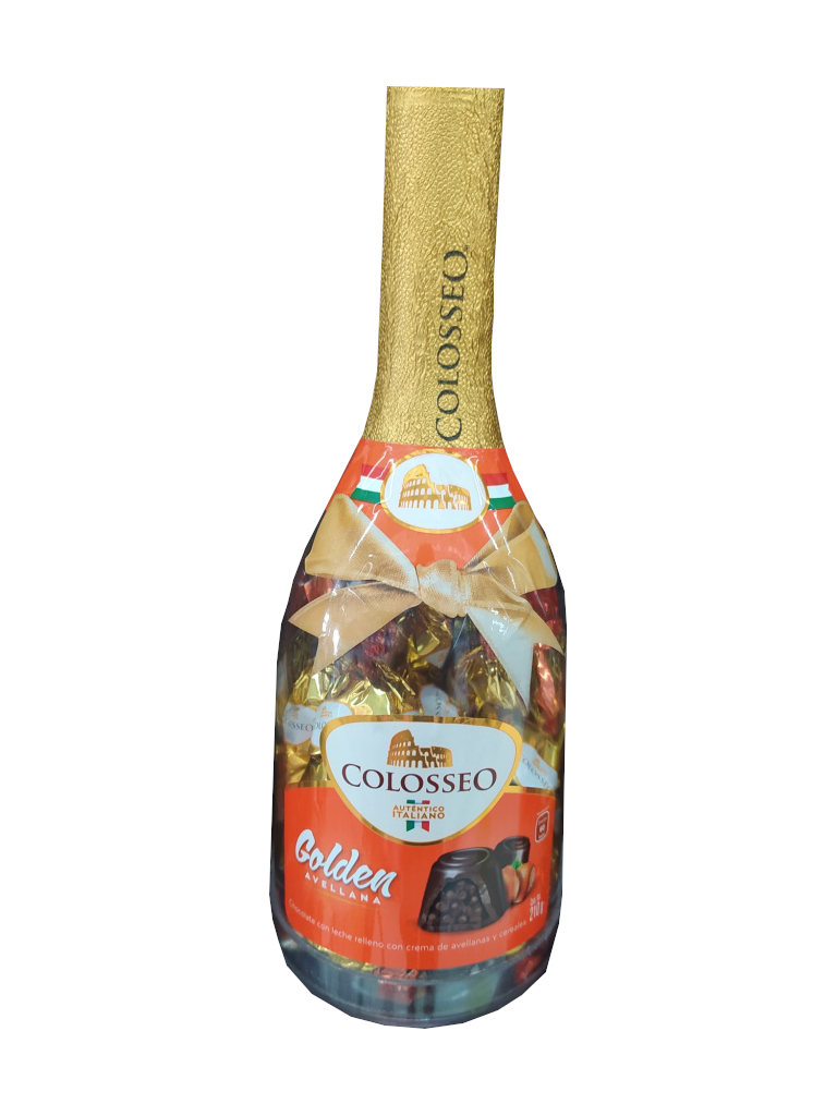 chocolate colosseo golden botella 210gr