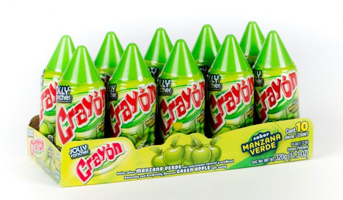 crayon dulce sabor manzana verde paquete