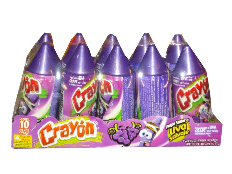 crayon dulce sabor uva paquete