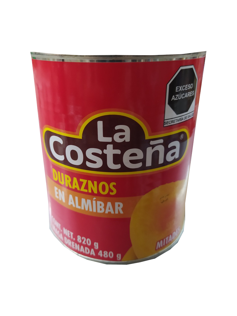 duraznos mitades almibar la costeña lata 820gr
