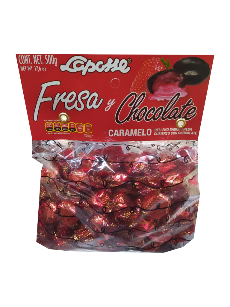 laposse caramelo fresa y chocolate bolsa 500gr