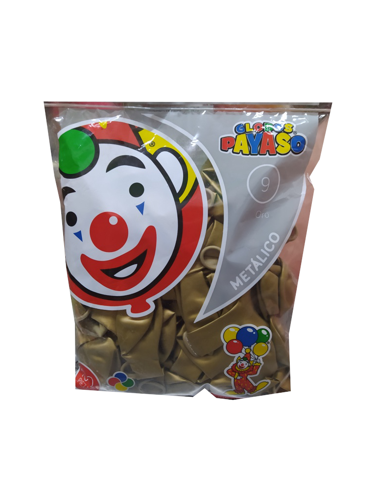 globo payaso #9 dorado metalico bolsa