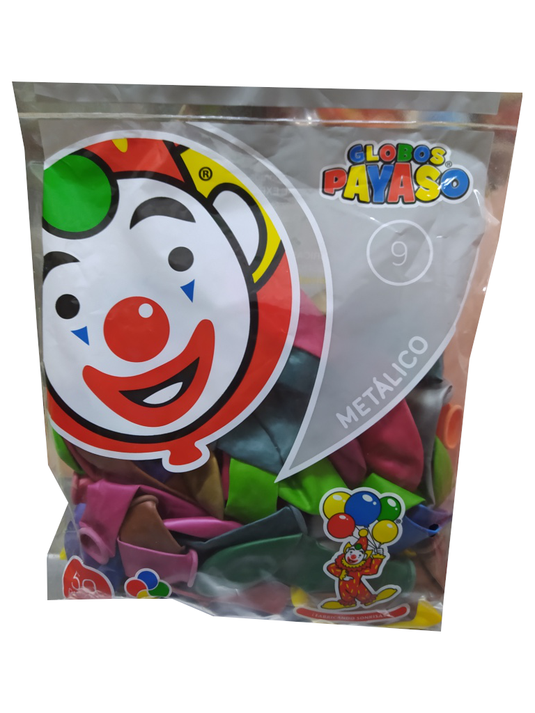 globo payaso #9 colores metalico bolsa