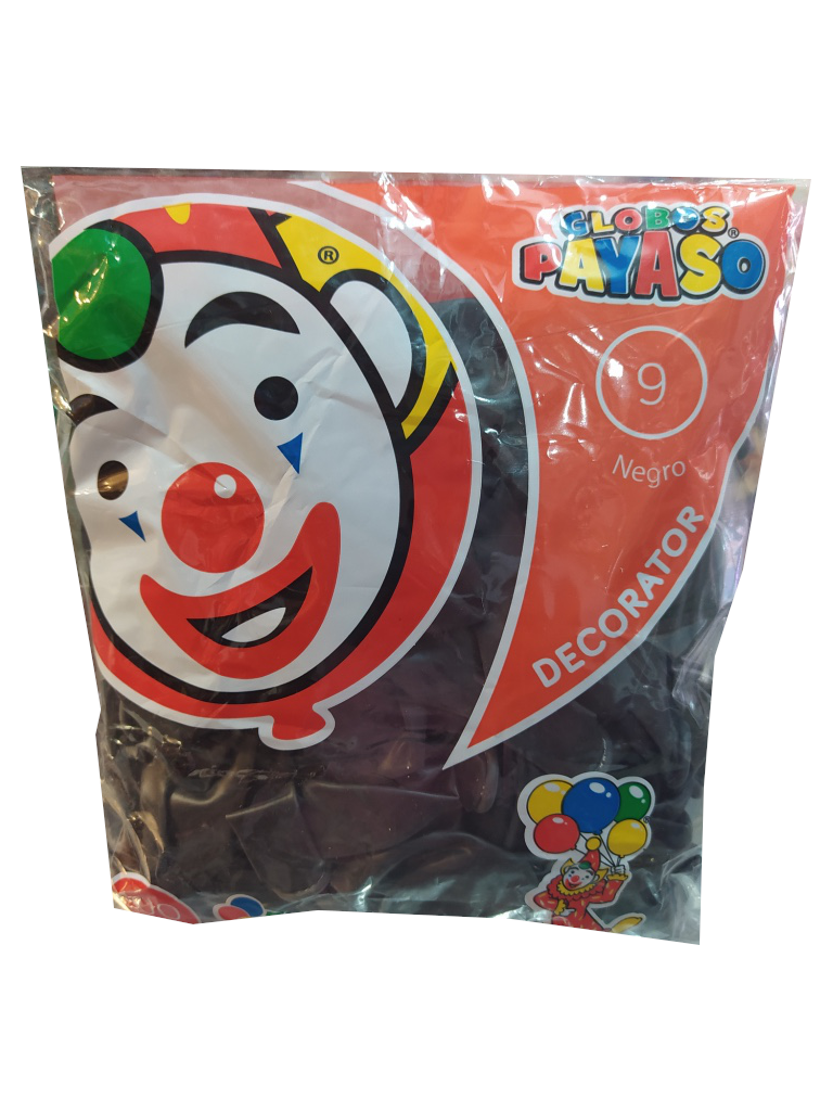 globo payaso #9 negro bolsa