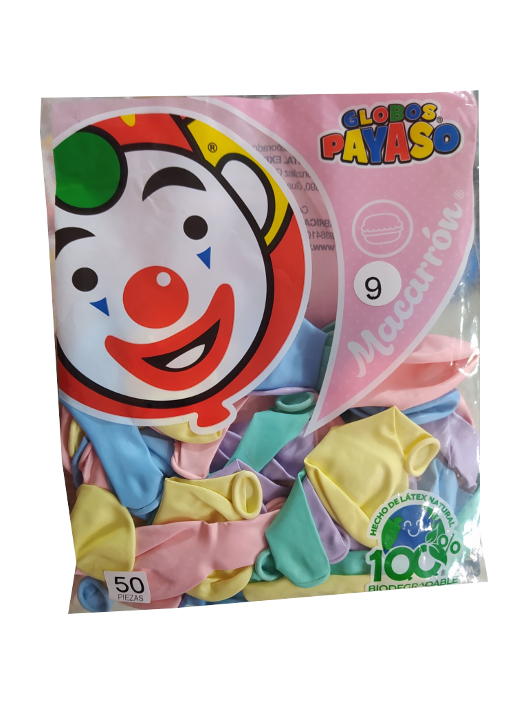 globo payaso #9 macarron bolsa