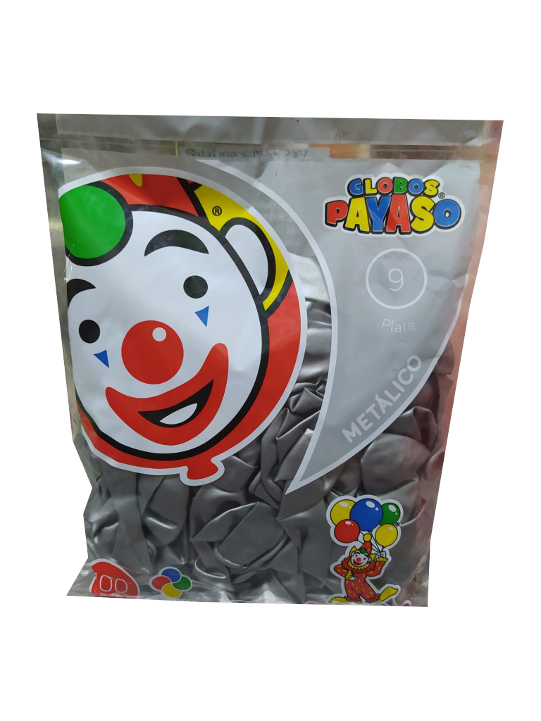 globo payaso #9 plata bolsa