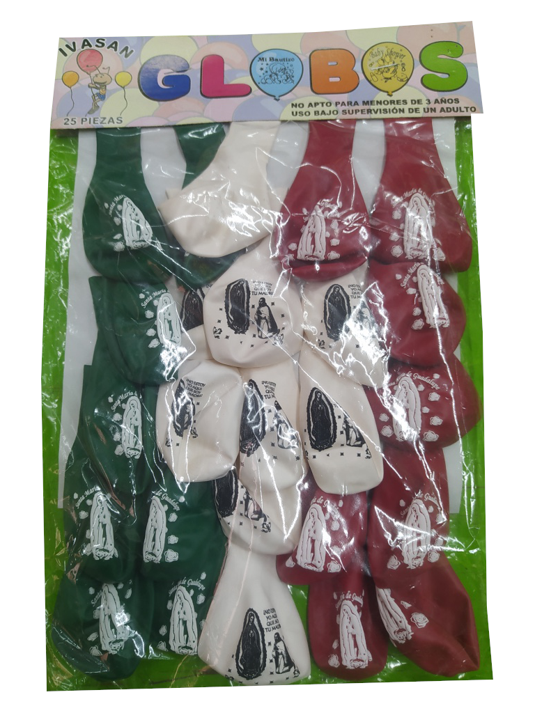 globo tricolor de la virgen de guadalupe bolsa