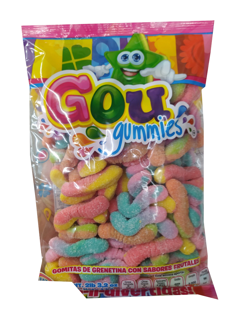 gomita gou lombrices neon bolsa 1kg