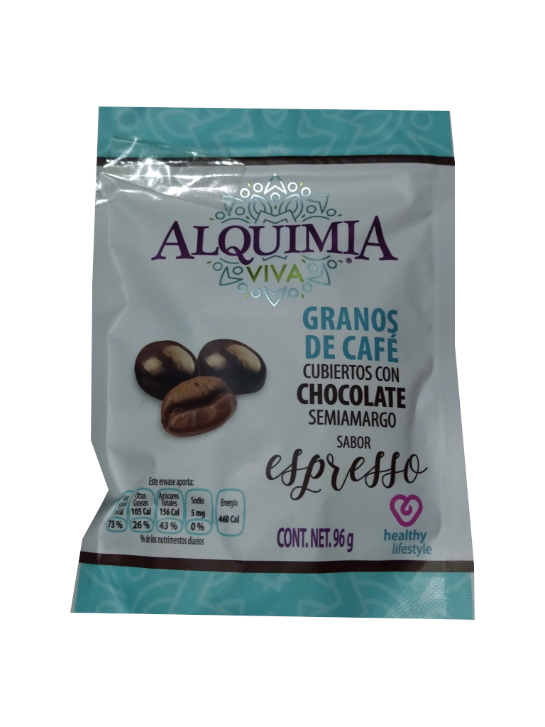 granos de cafe cubiertos con chocolate expresso bolsa 96gr