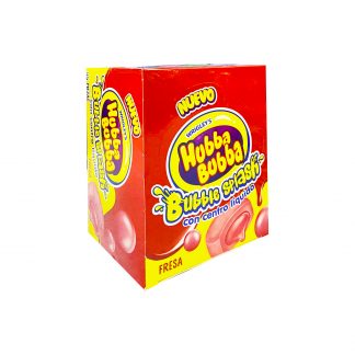 hubba bubba chicle splash sabor fresa paquete