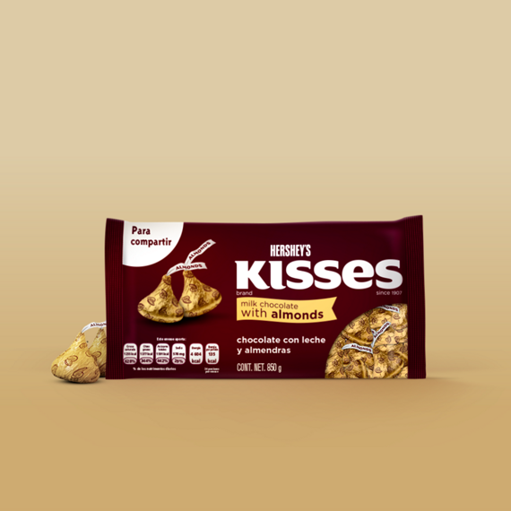 chocolate kisses chocolate con leche y almendras bolsa 850gr