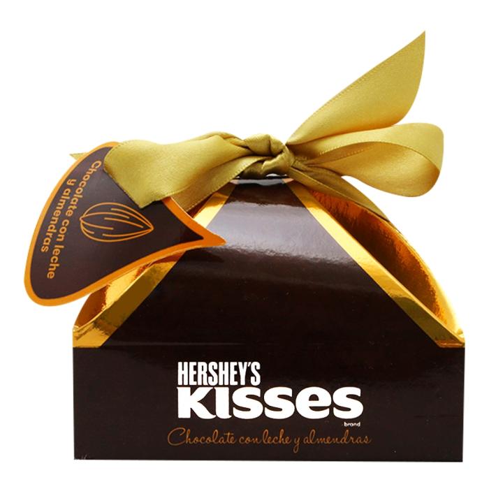 chocolate kisses chocolate con leche y almendras caja de regalo 72gr