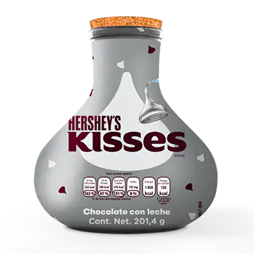chocolate kisses chocolate con leche frasco