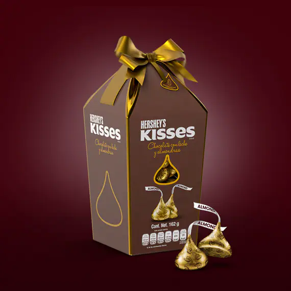 chocolate kisses regalo gigante chocolate con leche y almendras 162gr