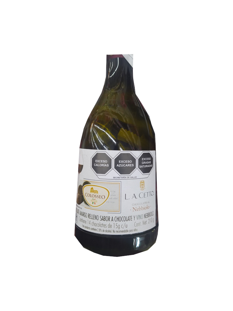 chocolate colosseo la cetto nebbiolo botella