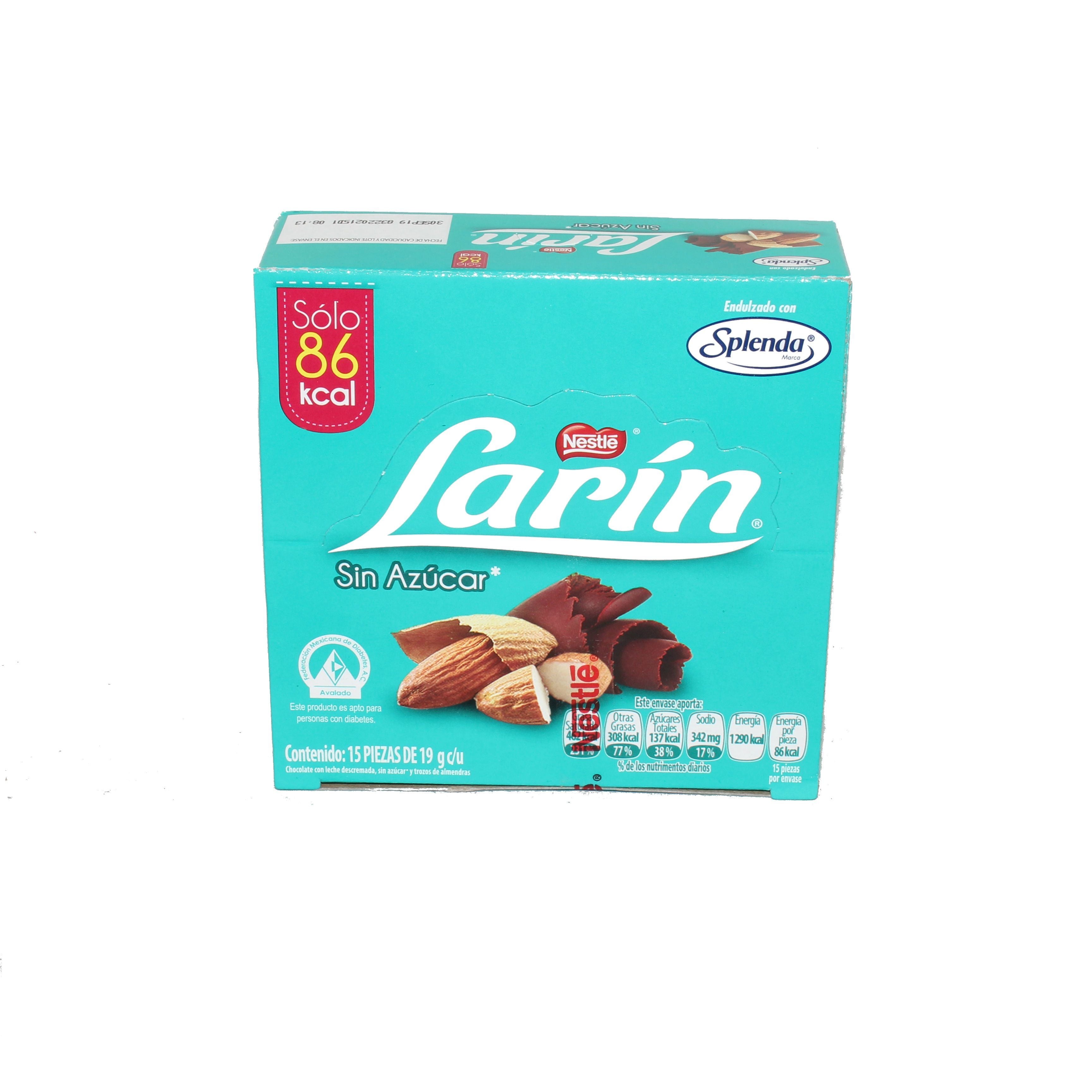 larin sin azucar chocolate paquete