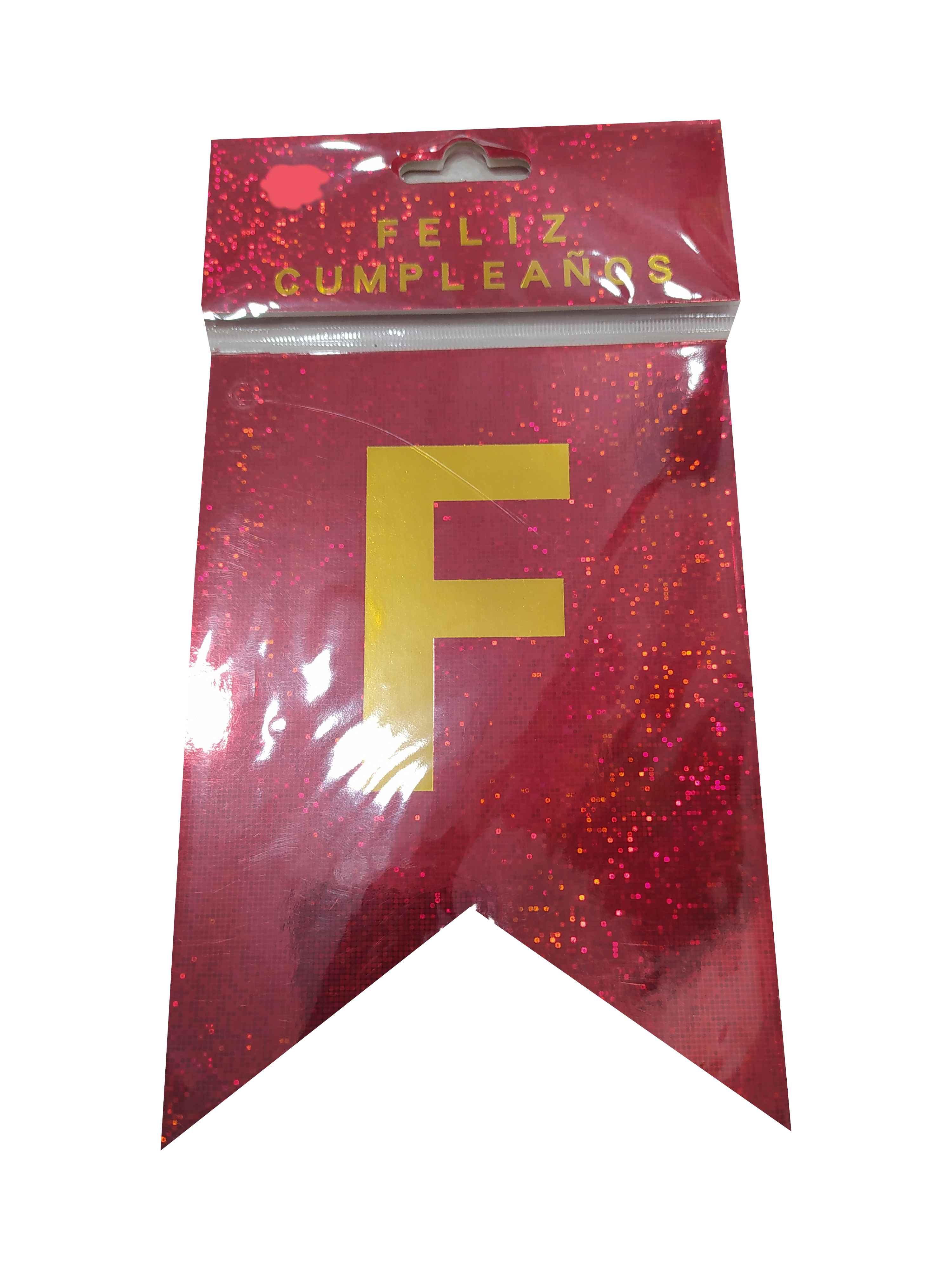 letrero de feliz cumpleaños color rojo brillante