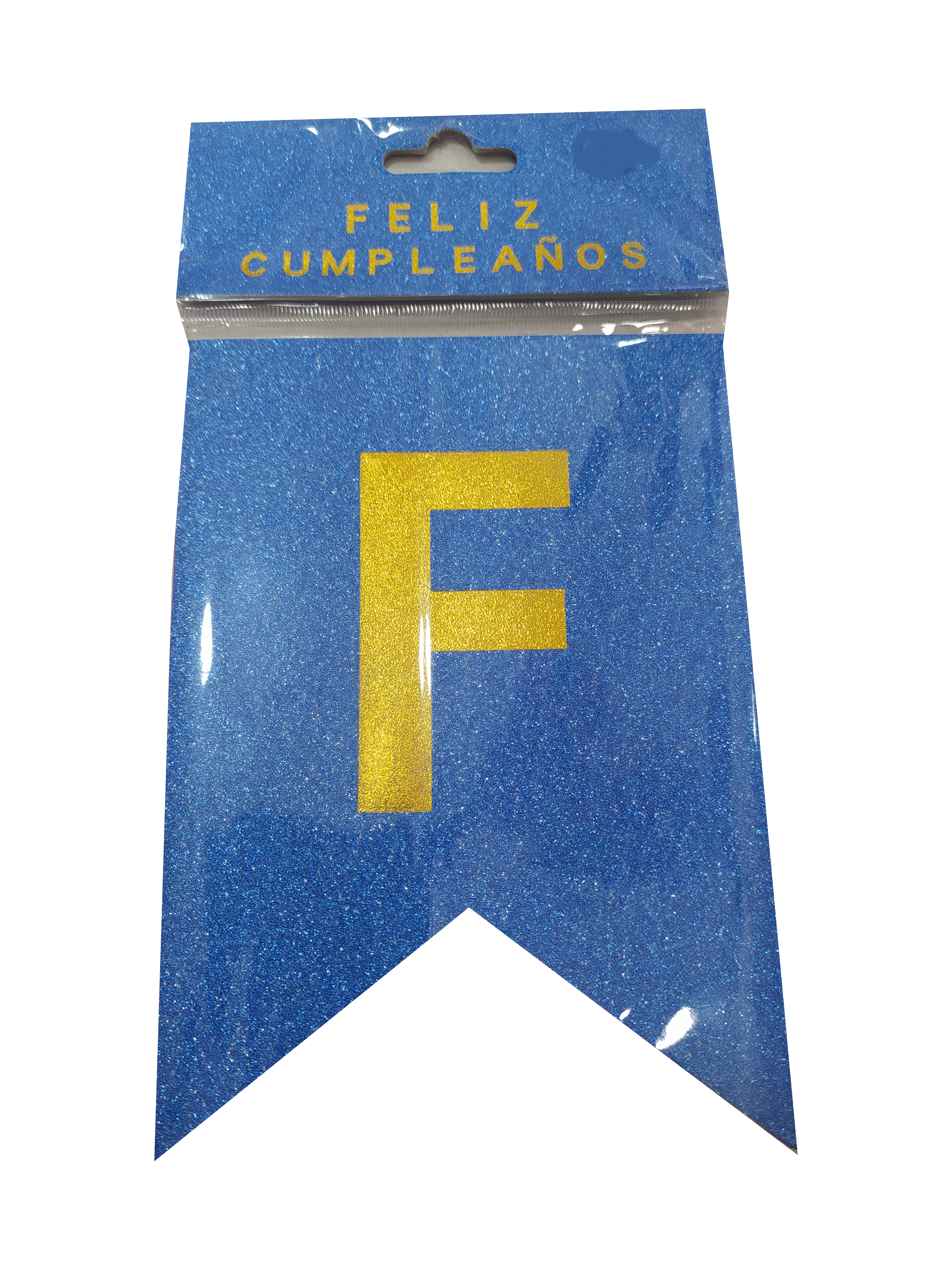 letrero de feliz cumpleaños color azul brillante